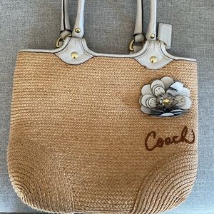 Coach straw bag
